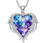 Collares de corazón con cristales y alas de ángel a la moda para mujer