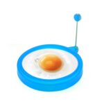 DIY desayuno redondo silicona huevo anillo huevo frito molde panqueque anillo antiadherente cocina molde, Round, Blue