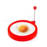 DIY desayuno redondo silicona huevo anillo huevo frito molde panqueque anillo antiadherente cocina molde, Round, Red