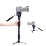 YUNTENG VCT-288RM SLR Cámara Monopie Soporte para cámara Pie Cabezal hidráulico Soporte para fotografía profesional, Altura: 1,48 m