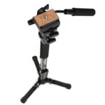 YUNTENG VCT-288RM SLR Cámara Monopie Soporte para cámara Pie Cabezal hidráulico Soporte para fotografía profesional, Altura: 1,48 m - Imagen 3