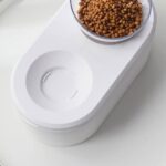 Cuenco transparente para mascotas tipo almacenamiento de granos Protector de cuello cuenco doble oblicuo, Oblique Double Bowl - Imagen 3
