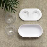 Cuenco transparente para mascotas tipo almacenamiento de granos Protector de cuello cuenco doble oblicuo, Oblique Double Bowl - Imagen 4