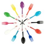 Cubiertos de Metal, reloj de pared de cocina, cuchara, tenedor, relojes creativos montados en la pared de cuarzo, diseño moderno, reloj decorativo, Color