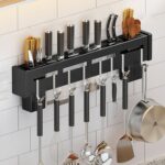 Estante de pared para cocina, soporte para palillos sin perforación, Black 50cm
