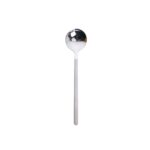 Mini accesorios cuchara de café cocina cuchara de postre comedor forma redonda café acero inoxidable hogar, 17cm