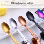Cuchara de café creativa con forma de sirena, cucharas con mango, cubiertos, herramientas para beber, Gold - Imagen 4