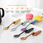 Cuchara de café creativa con forma de sirena, cucharas con mango, cubiertos, herramientas para beber, Rose Gold - Imagen 5