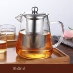 Juego de té y tetera de vidrio resistente al calor de gran capacidad con filtro de acero inoxidable para té de Kung Fu, 950ML - Imagen 2