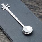 Cuchara mezcladora de café de acero inoxidable, cuchara creativa con forma de instrumento Musical, Yueqin Silver - Imagen 2