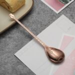 Cuchara mezcladora de café de acero inoxidable, cuchara creativa con forma de instrumento Musical, Lute Rose Gold - Imagen 2