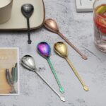 Cuchara mezcladora de café de acero inoxidable, cuchara creativa con forma de instrumento Musical, Lute Rose Gold - Imagen 5