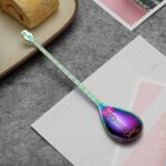 Cuchara mezcladora de café de acero inoxidable, cuchara creativa con forma de instrumento Musical, Lute Colorful
