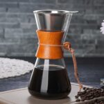 Cafetera de vidrio resistente al calor, cómoda olla hecha a mano, 600ml Coffee Pot with Strainer