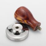 Café en polvo integrado con mango de madera maciza de acero inoxidable, 58mm Red Sandalwood Handle - Imagen 4