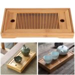 Bandejas para té de bambú, accesorios para el té de Kung Fu, mesa tipo bandeja con escurridor, 2 uds., Bamboo Tea Trays