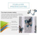 Cortinas de baño lavables con ducha de poliéster impermeable de mariposa, 80x180cm - Imagen 3