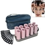 10 unids/set rizadores rollo eléctrico tubo de pelo rodillo calentado pelo rizado estilo palo