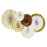 2 juegos de abanico de papel bronceador, conjunto de flores, decoración para fiesta de boda, vacaciones de cumpleaños, Bronzing 6pcs