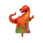 2 uds dinosaurio modelado globo de papel de aluminio decoración de cumpleaños para niños suministros de fiesta juguete, Large Red Tyrannosaurus - Imagen 2