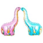 2 uds dinosaurio modelado globo de papel de aluminio decoración de cumpleaños para niños suministros de fiesta juguete, Large Red Tyrannosaurus - Imagen 4