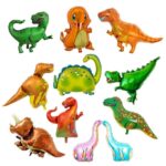 2 uds dinosaurio modelado globo de papel de aluminio decoración de cumpleaños para niños suministros de fiesta juguete, Large Red Tyrannosaurus - Imagen 5