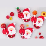 2 paquetes de decoración navideña para hornear, tarjeta de papel con piruleta de pingüino de Papá Noel - Imagen 4