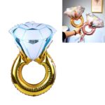 10 PCS Boda Matrimonio Decoración de la habitación Globo Anillo de diamante Globo de aluminio, Super Big Diamond Ring