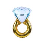 10 PCS Boda Matrimonio Decoración de la habitación Globo Anillo de diamante Globo de aluminio, Super Big Diamond Ring - Imagen 2