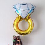 10 PCS Boda Matrimonio Decoración de la habitación Globo Anillo de diamante Globo de aluminio, Super Big Diamond Ring - Imagen 3
