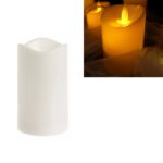 Vela electrónica cilíndrica LED, vela de simulación de luz de vela de boda, 15x7.5cm
