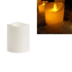 Vela electrónica cilíndrica LED, vela de simulación de luz de vela de boda, 10x7.5cm