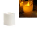 Vela electrónica cilíndrica LED, vela de simulación de luz de vela de boda, 7.5x7.5cm
