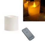 Vela electrónica cilíndrica LED, vela de simulación de luz de vela de boda, 7.5x7.5cm with remote control
