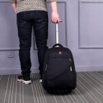 18 pulgadas Barra de tracción Doble Hombros Mochila escolar Libro Mochila Bolsa de viaje de negocios, 18 inch