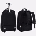 18 pulgadas Barra de tracción Doble Hombros Mochila escolar Libro Mochila Bolsa de viaje de negocios, 18 inch - Imagen 3
