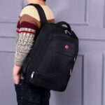 18 pulgadas Barra de tracción Doble Hombros Mochila escolar Libro Mochila Bolsa de viaje de negocios, 18 inch - Imagen 5