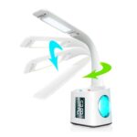 Luz de ajuste de 3 velocidades con Control táctil de 10W, lámpara de mesa con protección ocular regulable, luz nocturna de color con portalápices y despertador - Imagen 3