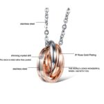 Collar de pareja de acero de titanio entrelazado OPK - Imagen 5