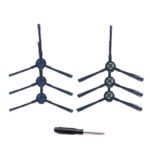 XI270 3 pares de cepillo lateral I258 + destornillador negro G601 para ILIFE V8S / A9 / A7 / X750 / X800 / X787 / X785