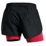 Pantalones cortos elásticos deportivos falsos de dos piezas para hombres, L - Imagen 3