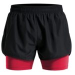 Pantalones cortos elásticos deportivos falsos de dos piezas para hombres, 4XL