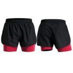 Pantalones cortos elásticos deportivos falsos de dos piezas para hombres, 4XL - Imagen 4