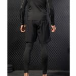 Pantalones de secado rápido elásticos de ocio de fitness de dos piezas falsos, XL - Imagen 2