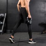 Pantalones de secado rápido elásticos de ocio de fitness de dos piezas falsos, XXL - Imagen 5