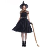 Disfraz de Cosplay Disfraz de bruja de gasa negra Temperamento Disfraz de juego de fantasma nocturno, XL