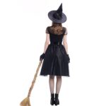 Disfraz de Cosplay Disfraz de bruja de gasa negra Temperamento Disfraz de juego de fantasma nocturno, XL - Imagen 4