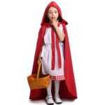 Caperucita Roja Padre Hijo Cuento de hadas Drama Rendimiento Disfraz Caperucita Roja Vestido Little Maid Two Dress Disfraz de Halloween (Color:Cape + Maid Size:L), L