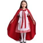 Caperucita Roja Padre Hijo Cuento de hadas Drama Rendimiento Disfraz Caperucita Roja Vestido Little Maid Two Dress Disfraz de Halloween (Color:Cape + Maid Size:L), L - Imagen 2