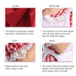 Caperucita Roja Padre Hijo Cuento de hadas Drama Rendimiento Disfraz Caperucita Roja Vestido Little Maid Two Dress Disfraz de Halloween (Color:Cape + Maid Size:L), L - Imagen 5